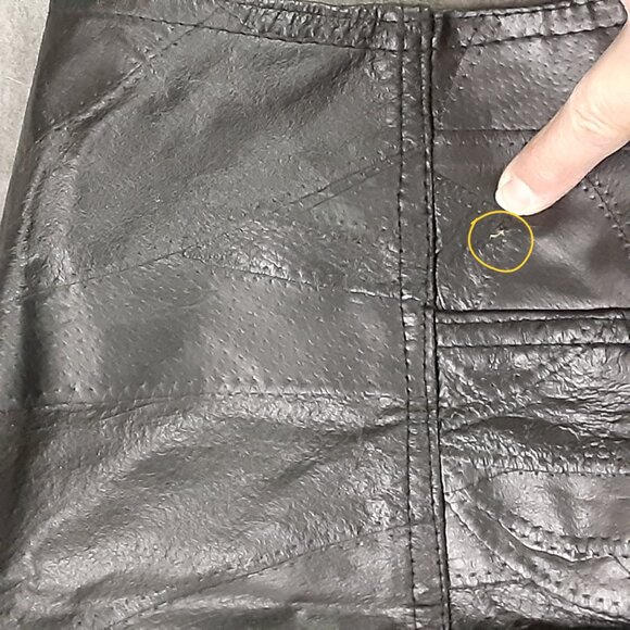 Navarre Leather Company Vest XL Black Genuine Leather Italian. Snap, Sm spots - Picture 2 of 9